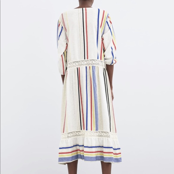 Zara Striped Dress Multicolored NWT Size Small - Picture 7 of 8